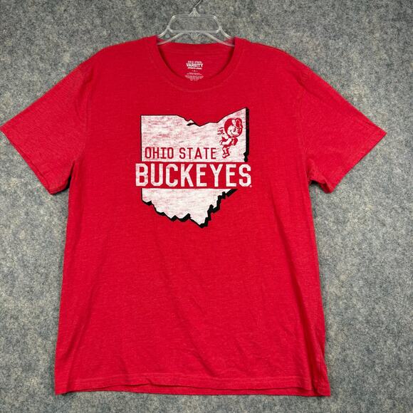 The Ohio State Buckeyes Apparel Men’s T Shirt Red White Black Size XL EUC 264 - Picture 1 of 6